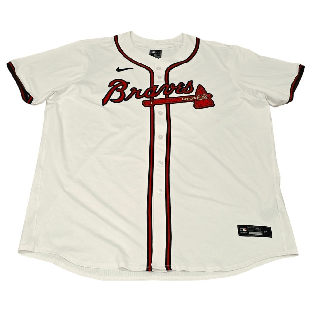 Nike Atlanta Braves Authentic Collection On Field Jersey White Sz 60 4XL 90BX